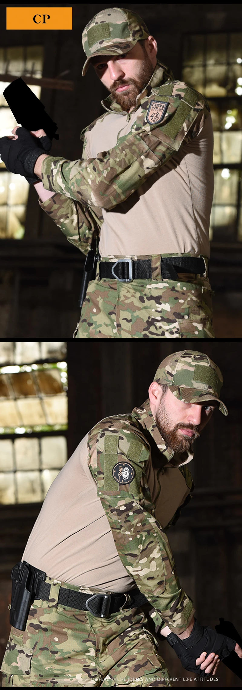 Outdoor Paintball Work Clothing Wear resistant Uniform Combat Shirts Cargo Pants Knee Pads Pants Windproof Suits