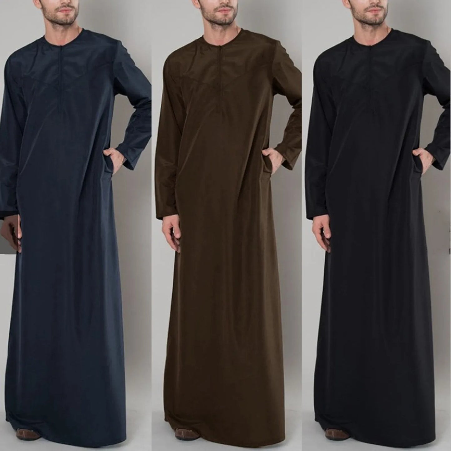Fashion Muslim Clothing Thobe Jubba Mens Robe Long Sleeve Saudi Arab Thobe Kaftan Ropa Arabe Islamic Thobe Indian Dress Robe