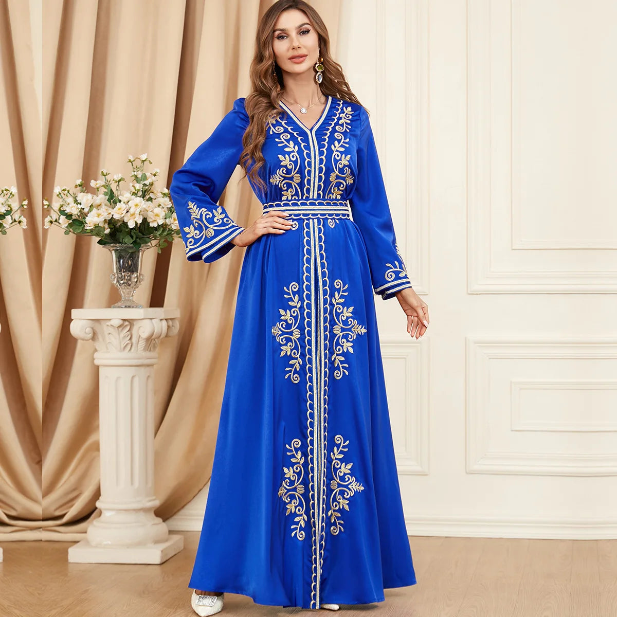 Middle East Evening Dress Set for Women, Muslim Fashion, Islamic Women's Gown, Ramadan, Dubai, Saudi Arabian, New, 2 Pcs