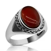 100% Solid Real S925 High Quality 8g Pure Silver Men Ring  Agate Green Fashion Couple Gift