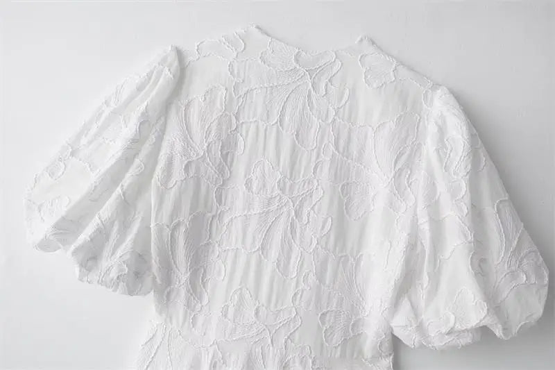 2024 New Embroidered Dresses Summer Women's Fashion Slim V-neck Elegant Vacation Mini Women's Dress Youth Street Party Dress