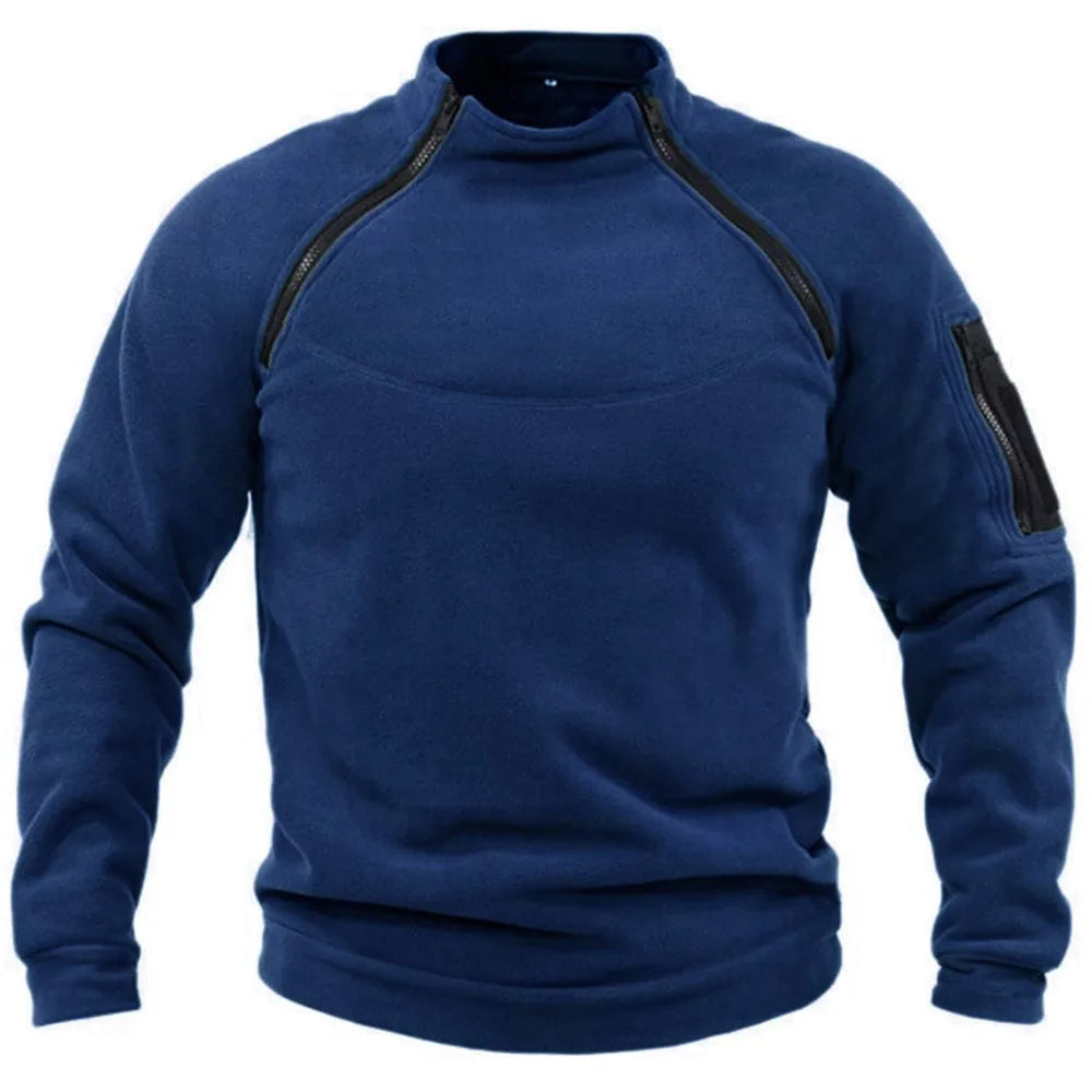 Y2K Mens Tactical Outdoor Fleece Cargo Jacket Clothes Warm Zipper Pullover Men Windproof Coat Thermal Hiking Sweatshirt Techwear