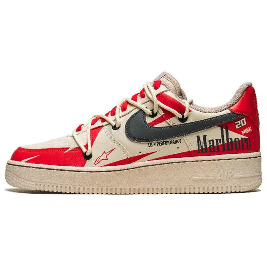 [Custom Red Melody Stage]Nike Air Force 1 Skateboard Shoes Men Low-Top Beige Red