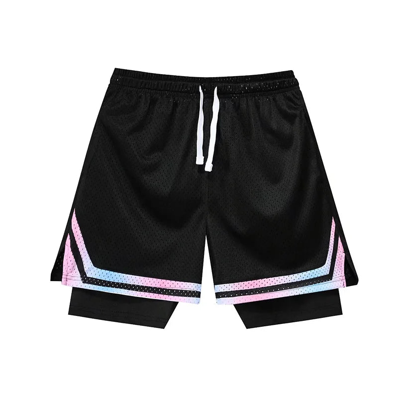 Fake Two Basketball Shorts Loose American Anti-light Men Women Ball Pants Summer Quasi-training Running Sports Five-point Pants